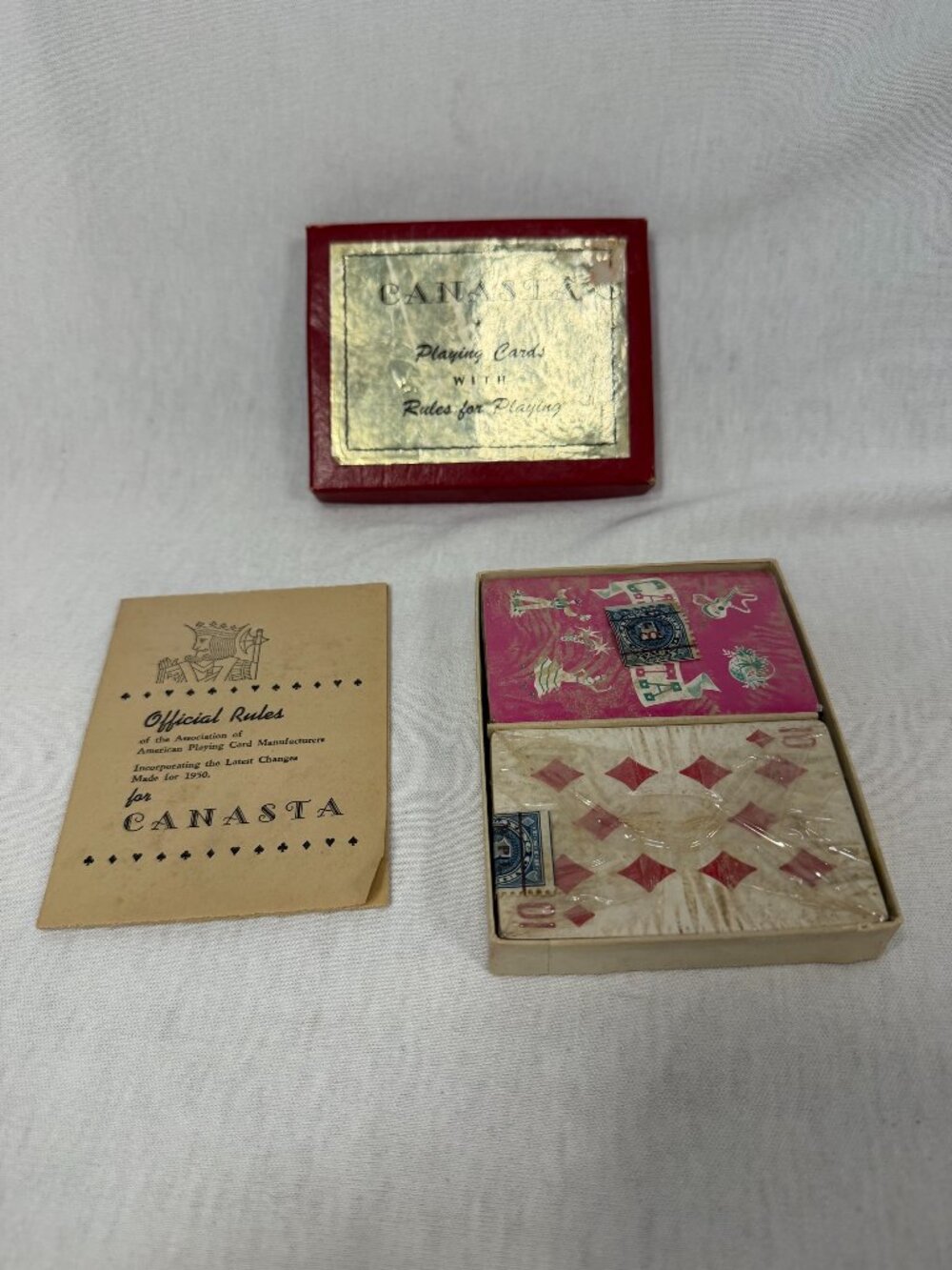 Canasta Double-Deck Playing Card Set 1950 – Factory Sealed with Rare US Vintage